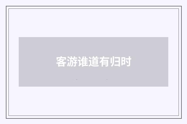 客游谁道有归时