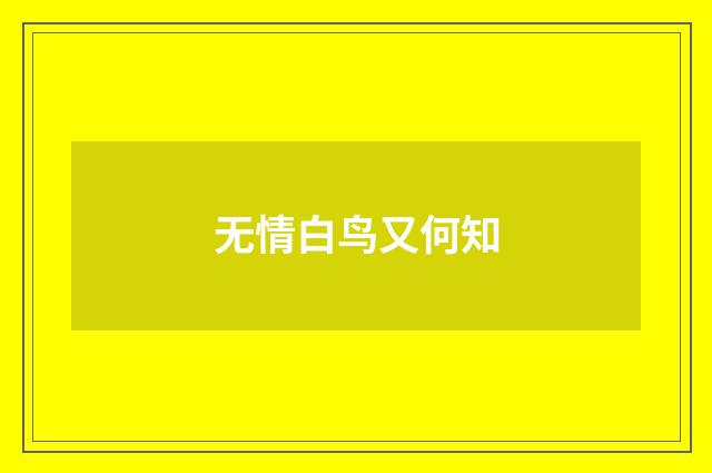 无情白鸟又何知