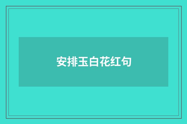 安排玉白花红句