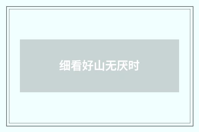 细看好山无厌时