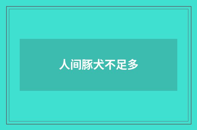 人间豚犬不足多
