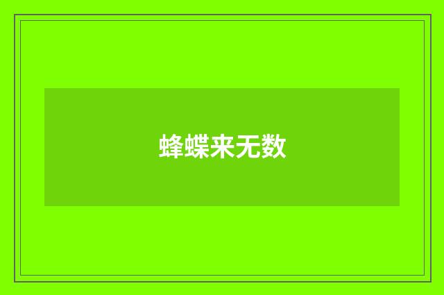 蜂蝶来无数