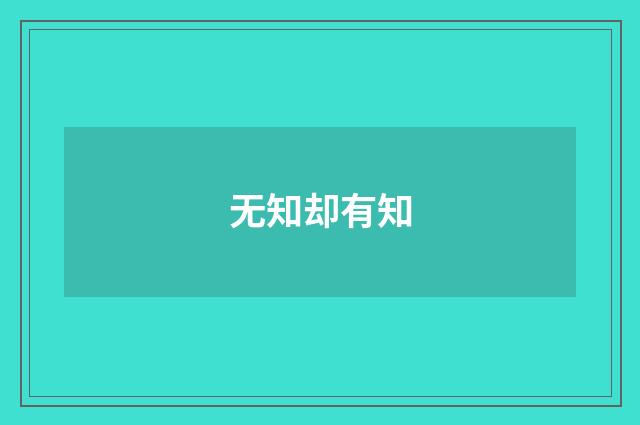 无知却有知