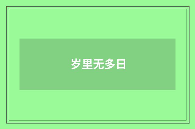 岁里无多日