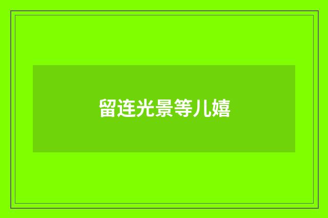 留连光景等儿嬉
