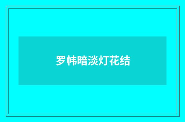 罗帏暗淡灯花结