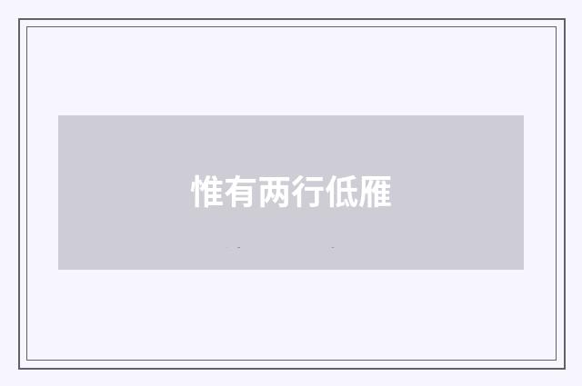 惟有两行低雁