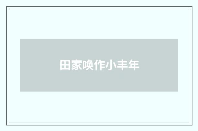 田家唤作小丰年