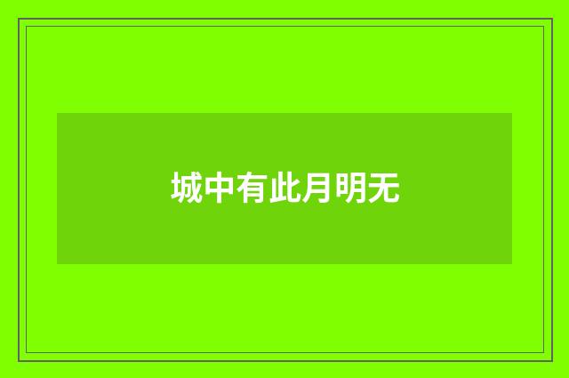 城中有此月明无