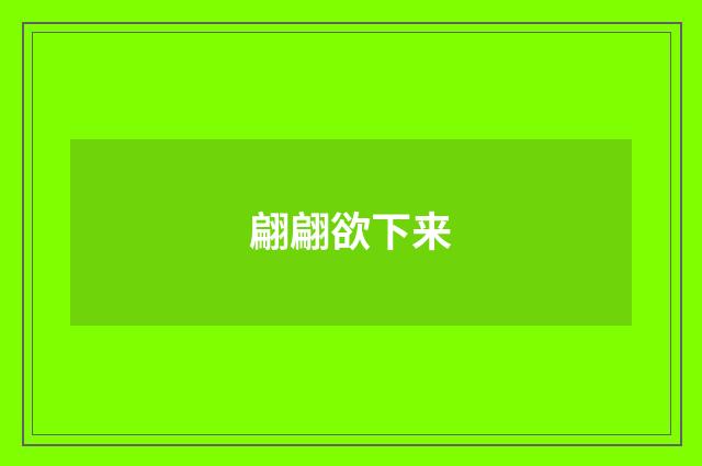 翩翩欲下来
