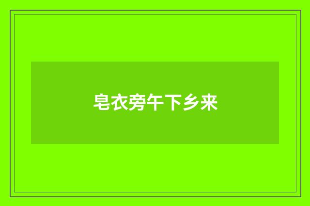 皂衣旁午下乡来