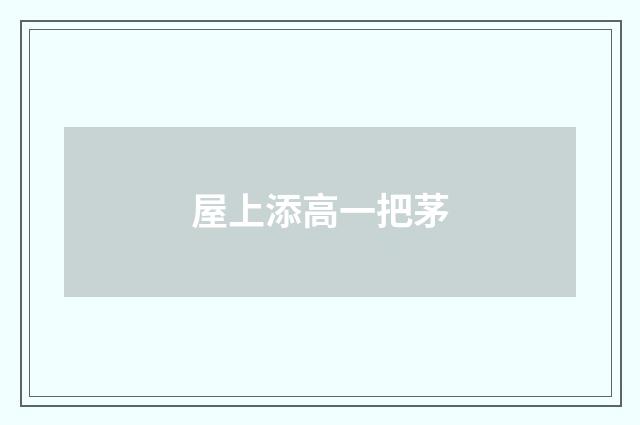 屋上添高一把茅
