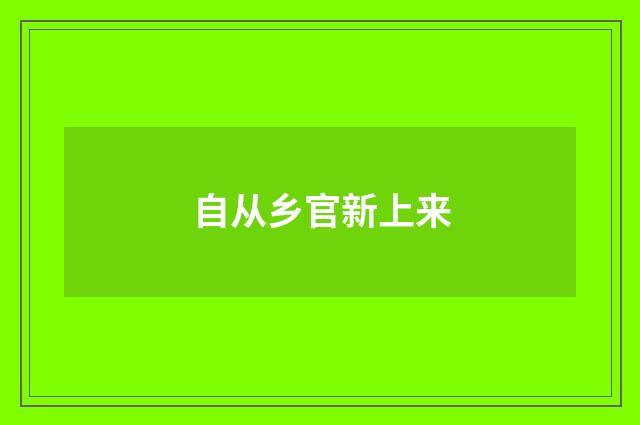 自从乡官新上来