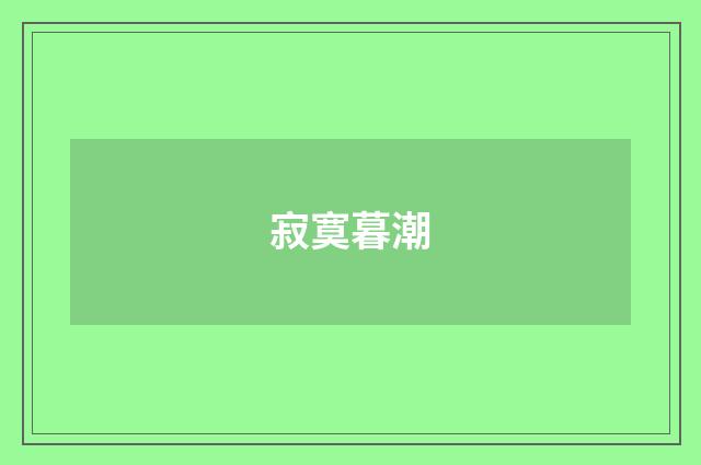 寂寞暮潮