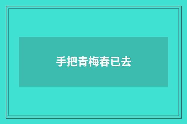 手把青梅春已去