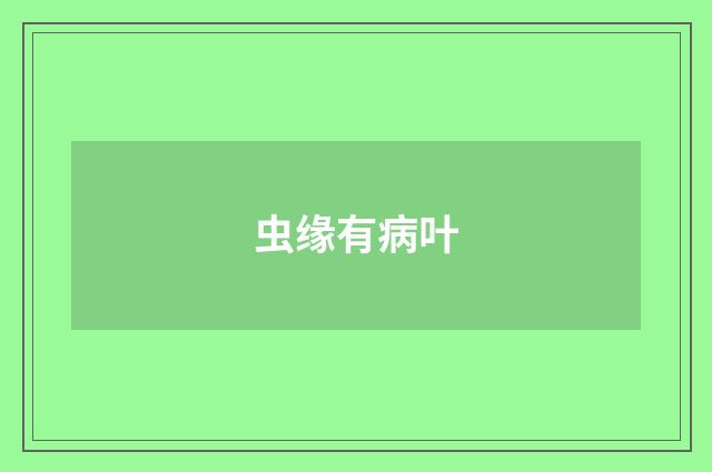 虫缘有病叶