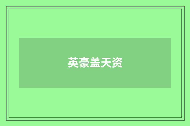 英豪盖天资