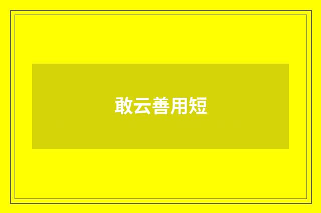 敢云善用短