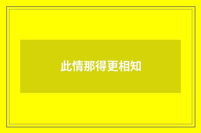 此情那得更相知