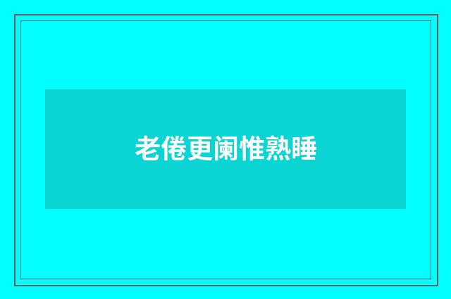老倦更阑惟熟睡