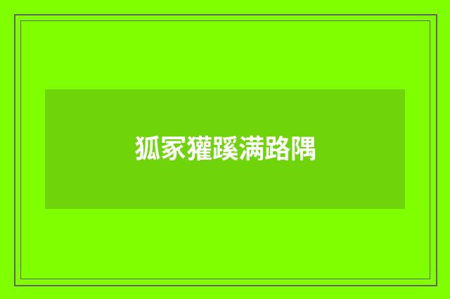 狐冢獾蹊满路隅