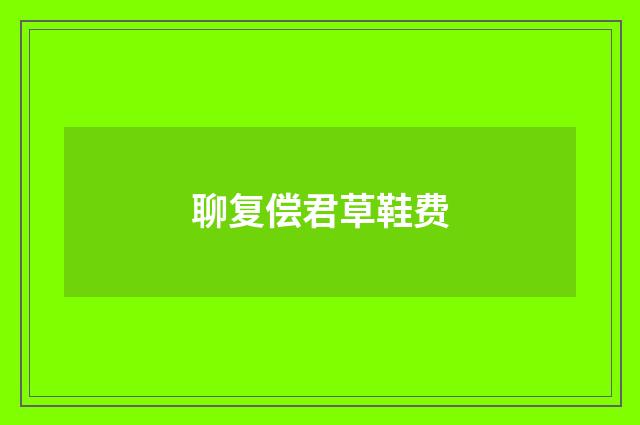 聊复偿君草鞋费