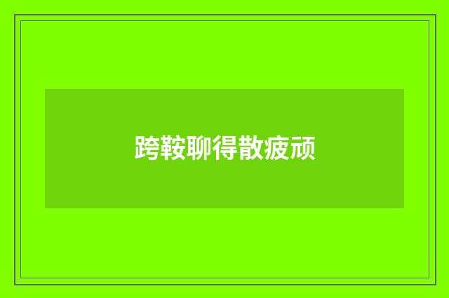 跨鞍聊得散疲顽