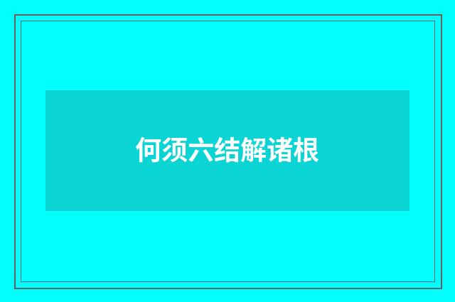 何须六结解诸根