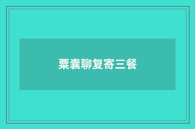粟囊聊复寄三餐