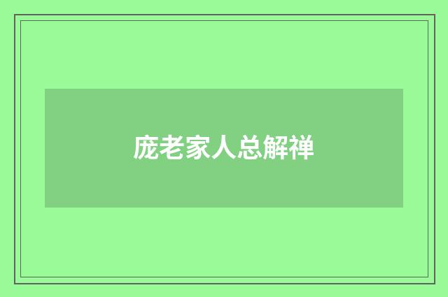 庞老家人总解禅