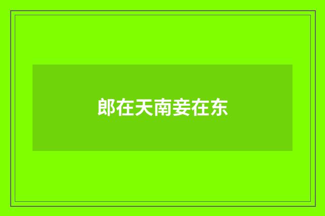 郎在天南妾在东