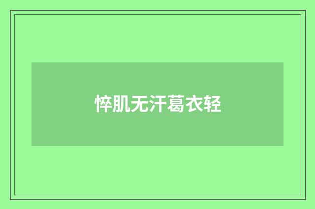 悴肌无汗葛衣轻