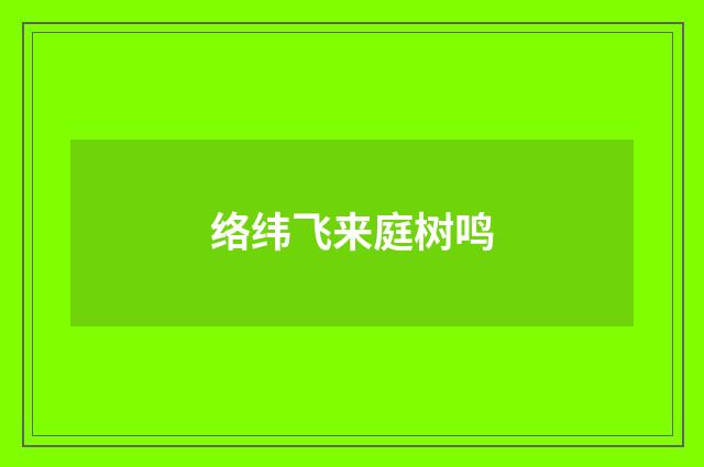 络纬飞来庭树鸣