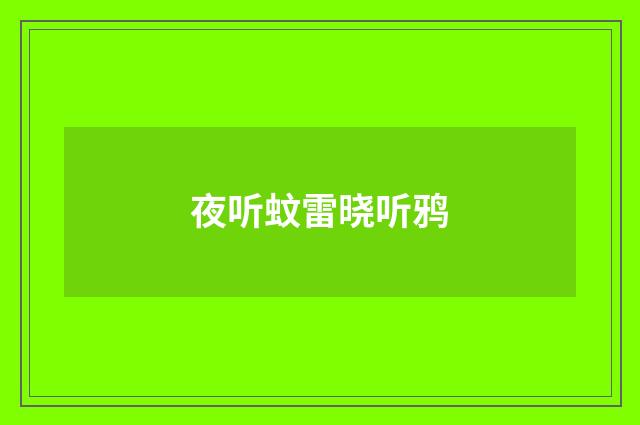 夜听蚊雷晓听鸦