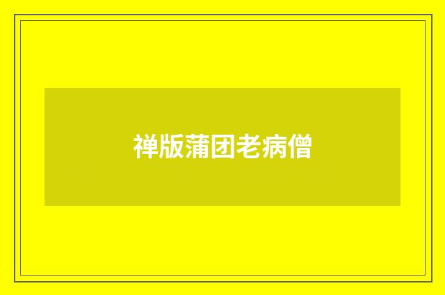 禅版蒲团老病僧