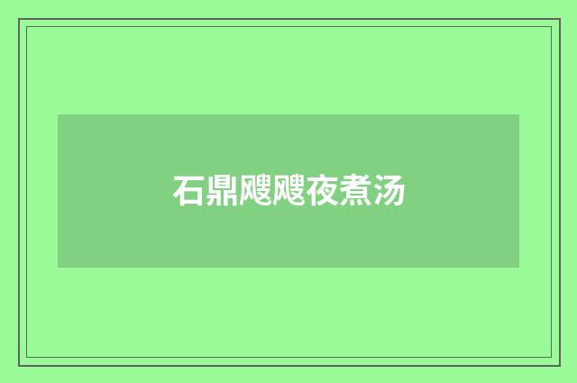 石鼎飕飕夜煮汤