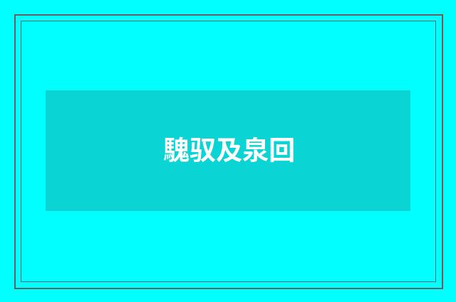 騩驭及泉回