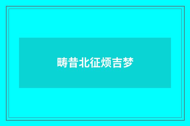 畴昔北征烦吉梦