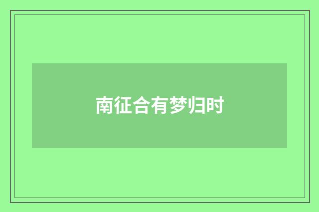 南征合有梦归时