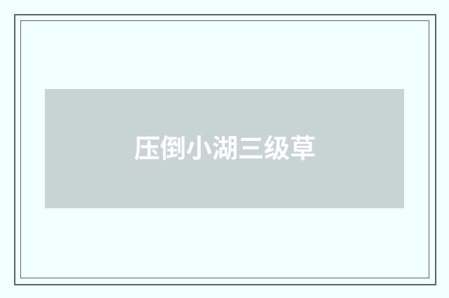 压倒小湖三级草