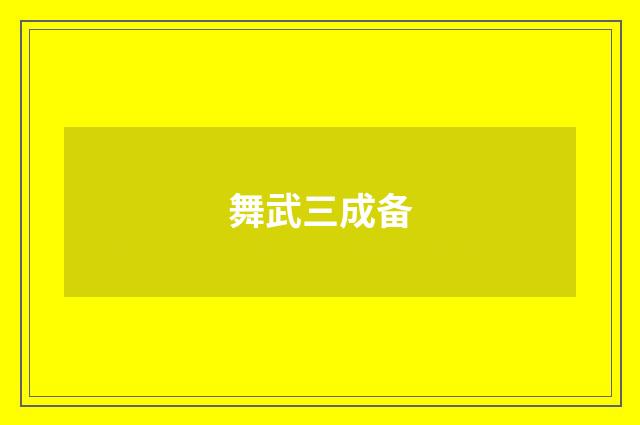 舞武三成备