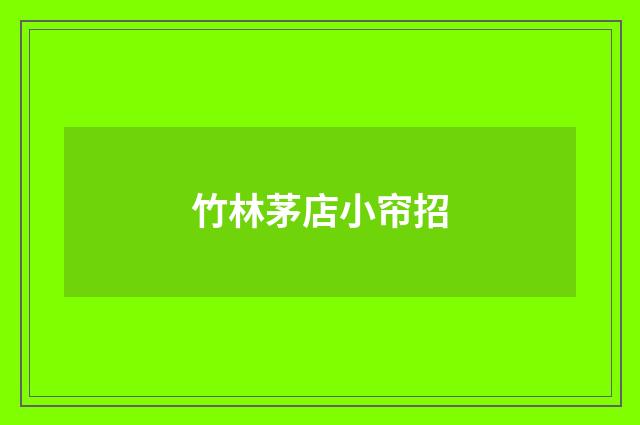 竹林茅店小帘招