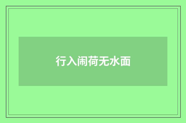 行入闹荷无水面
