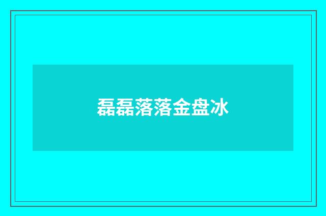 磊磊落落金盘冰