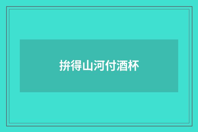 拚得山河付酒杯