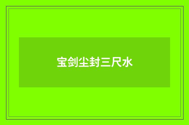 宝剑尘封三尺水