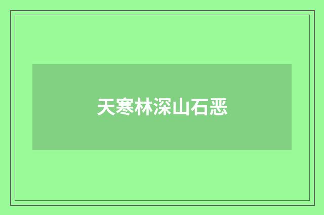 天寒林深山石恶
