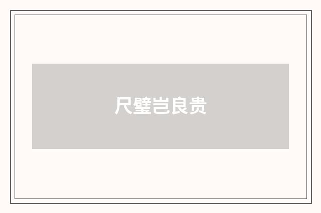尺璧岂良贵