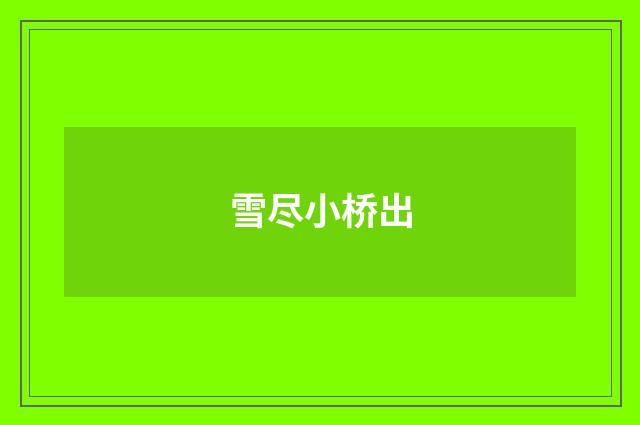 雪尽小桥出