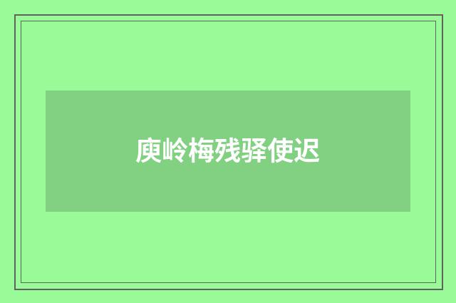 庾岭梅残驿使迟